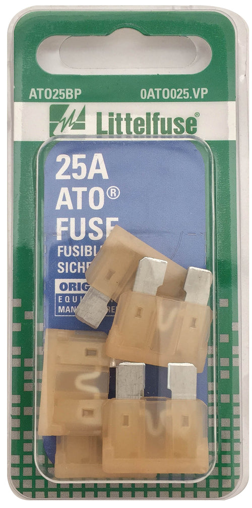 Littelfuse ATO 0ATO025.VP 32 Volt 25 Amp Carded Fuse, (Pack of 5)