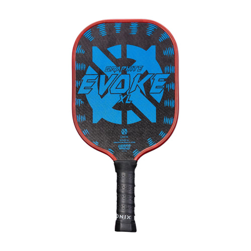 Evoke XL Onix Graphite Pickleball Paddle Features Polypropylene Core, Graphite Face, and Oversized Shape, Blue