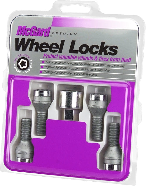 Chrome Bolt Style McGard Cone Seat Wheel Locks (M12 x 1.5) - Set of 4