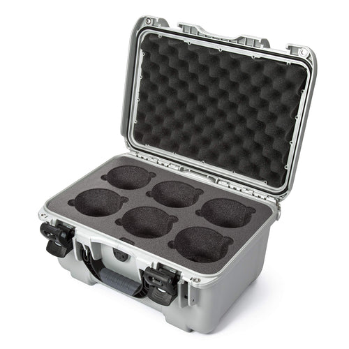 Waterproof Nanuk 918 Hard Case with Custom Foam Insert for 6 Lenses - Silver