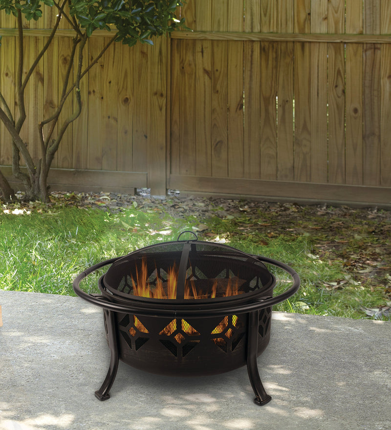 Pleasant Hearth Deep Sunderland Round Bowl Fire Pit, 36-Inch