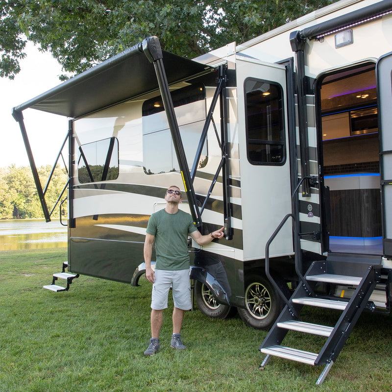 Lippert Solera RV Awning Roller and Fabric Assembly 15' White/Blue V000286914
