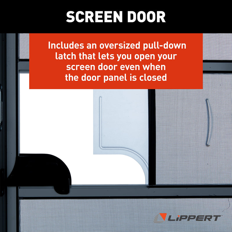Lippert Upgraded RV Radius Entry Door with Right Hinge and Screen Door