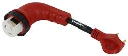 Valterra A10-3050D90 90° Mighty Cord Detachable 12" Adapter Cord - 30AM to 50AF, Red