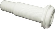 T-H Marine Thru Hull Plumbing Fitting - Straight - White - Fits 1-1/8" Hose