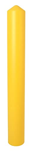 Bollard Covers Eagle for 6 Inch Poles - 56" Tall, Durable Smooth HDPE Plastic - Trimmable Yellow Bollard Post Sleeve for Parking Lots, Warehouses, and Loading Docks, 1736