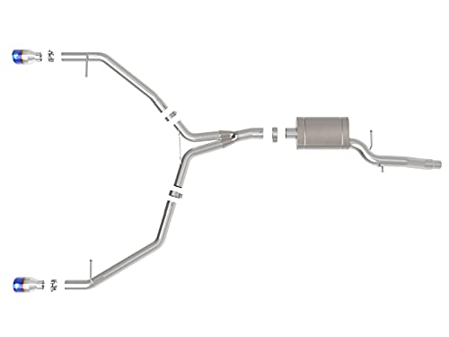 aFe Power MACH Force-Xp 49-36437-L 3 to 2-1/2 IN Stainless Steel Axle-Back Exhaust w/Blue Flame Tip, fits Audi Allroad 13-16 L4-2.0L (t)
