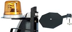 Light Bracket Backrack(TM) for round strobe lights, Passenger side mount, 10.5" octagon base