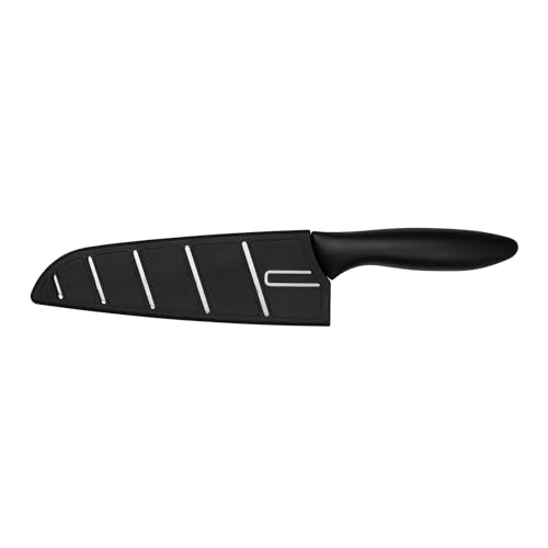6.5-Inch Kershaw Santoku Knife - Japanese Style All-Purpose Kitchen Knife with Granton Blade, Razor Sharp Stainless Steel, Ergonomic Handle, Includes Sheath
