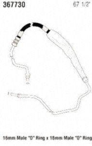 Power Steering Gates 367730 Hose Assembly Pressure Line