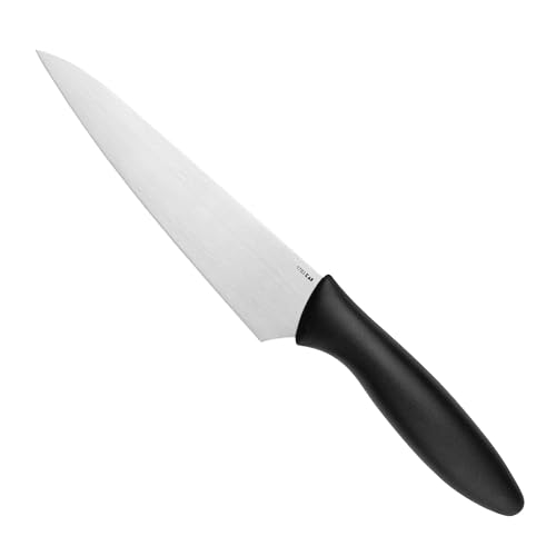 Kershaw 6” Kitchen Utility Knife, Black and Gray Design, 6 Inch Stainless Steel Utility Plain Edge Blade, Included Sheath, Paring Knife for Meat, Fruit, Vegetables and More
