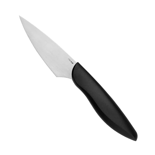 3.5” Kershaw Paring Kitchen Knife, Black Design, 3.5 Inch Stainless Steel Plain Edge Blade, Polypropylene Handle, Includes Sheath, Paring Knife for Herbs, Fruit, Vegetables and More