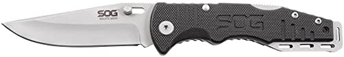 SOG Mini Salute Tactical Knife- EDC Folding Pocket Knife with 3.1 Inch Blade, Adjustable Thumb Stud and Low Carry Bayonet Clip, Bead Blasted (FF1001-CP)