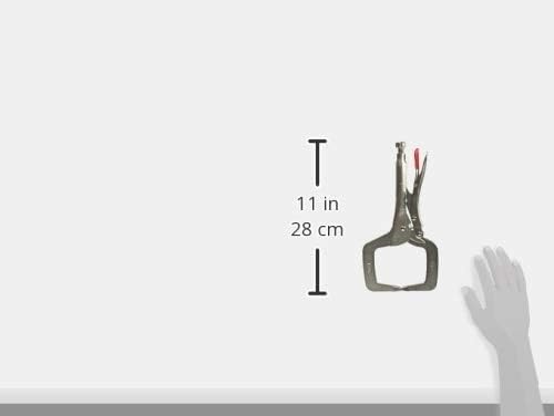 Crescent C-Clamp Locking with Swivel Pad Tips - Heavy-Duty Adjustable Clamp with Hex Key Recess & Compound Action - C11CCSVN - 11", Red