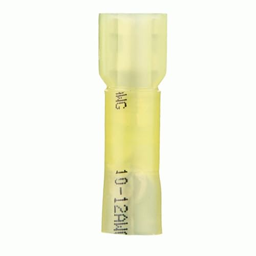 Install Bay Heat Shrink Female Quick Disconnect Connector 12/10 Gauge .250-FI, Yellow (100-Pack)