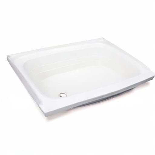 24" x 46" Lippert Replacement White Bathtub with Left Drain, Scratch-Resistant ABS Acrylic for RVs, Travel Trailers, 5th Wheels, Motorhomes - W2446LHSPK