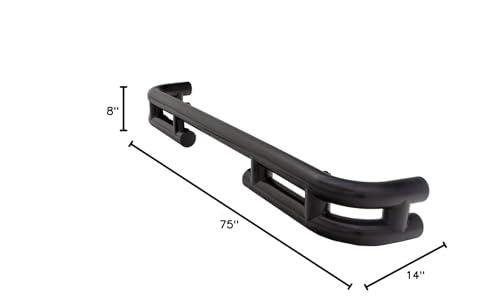 Rear Double Tubular Bumper RAMPAGE PRODUCTS for Jeep Wrangler JL | Black, Steel | 8822 | Fits 2018-2025 Jeep Wrangler JL/JLU