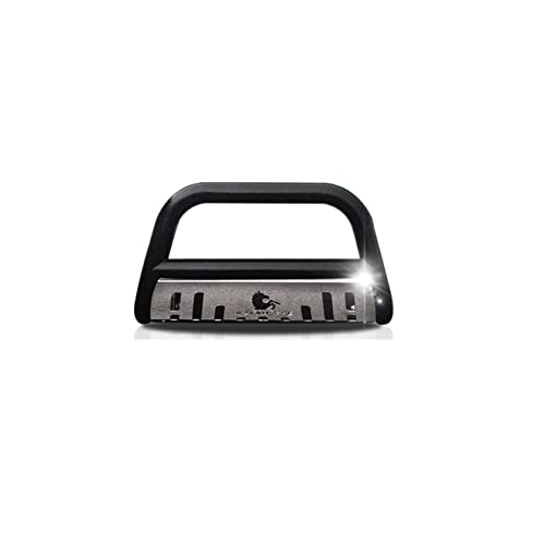 Black Horse Off Road Black Bull Bar with Stainless Skid Plate CBBS-DOC1005SP Compatible with 2007-2009 Chrysler Aspen & 2004-2009 Dodge Durango