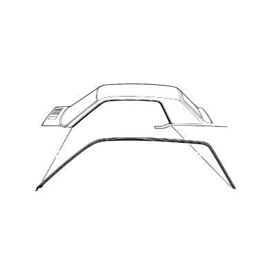 C7ZZ-6551222-3C Scott Drake 1967-1968 Coupe Roof Rail Weatherstripping