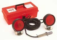 HDTL30CC Custer Magnets, HD Towing Lights, 30ft Cord, 4 Rnd Plug, 70# Round Magnets/Carry Case