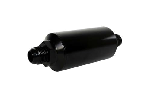 In-Line Aeromotive 12388 Filter, 40-Micron Stainless Mesh Element, AN-10 Male, Bright-Dip Black, 2" OD