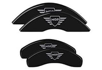 Brake Caliper Covers MGP Front and Rear for 2021 Hyundai Santa Fe Logo, Custom Fit, Black