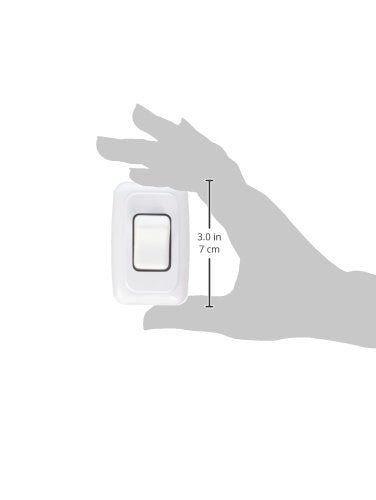 Contoured Wall Switch RV Designer S531, Includes Base and Bezel, On / Off, Single, White, DC Electrical