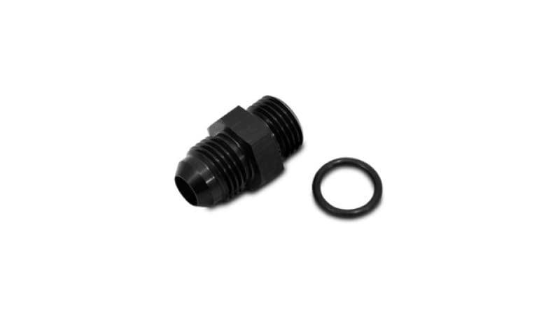 Fitting, Vibrant Power 16815 -4 AN to Male Straight Cut -10 AN with O-Ring, Aluminum, Black Anodized, each