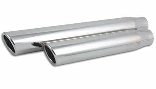 1575 Vibrant 3" Round Stainless Steel Tip (Single Wall, Angle Cut) - 2.5" inlet, 11