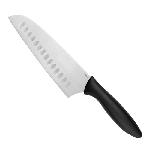 6.5-Inch Kershaw Santoku Knife - Japanese Style All-Purpose Kitchen Knife with Granton Blade, Razor Sharp Stainless Steel, Ergonomic Handle, Includes Sheath
