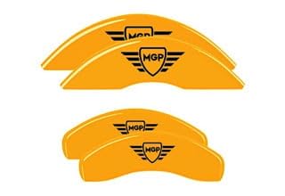 Front and Rear MGP Brake Caliper Covers for 2023 Kia EV6 Logo, Custom Fit, Yellow