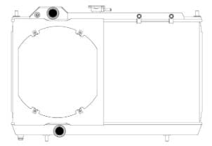 7075 CSF Radiator (Mitsubishi Eva 7/8/9 - Full Size Slim W/ 12-Inch Spal Fan & Shroud/Adjustable -16 Or Slip-On Fittings), 1 Pack