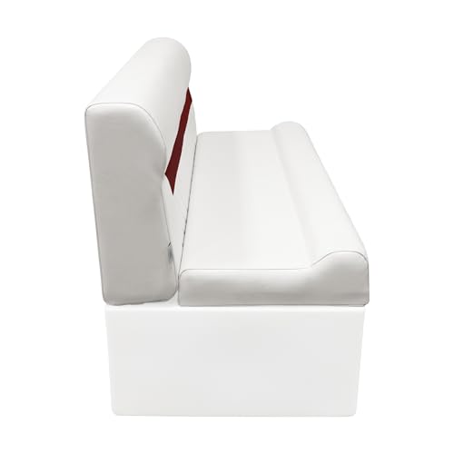 DLX106-1906 Wise DLX Series 55" Pontoon Bench Cushion Set - White/Crimson Red