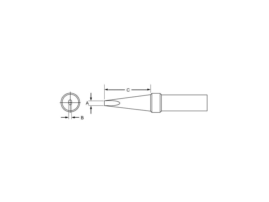Screwdriver Tip Weller - 0.62 in Tip Length - 0.125 in Tip Width - Tip Shape Screwdriver - 0.027 in Thick - PTC8 [PRICE is per EACH]