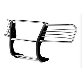 Bumper Guard Modular Black Horse Grille brush Stainless Steel Come With pair of 7.0"Dia.LED Lights with Red Trim Rings Compatible with 2008-2022 Toyota Sequoia|2007-2021 Toyota Tundra-17A098900MSS-PLR