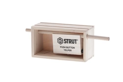HS Strut HUNTERS SPECIALTIES Push Button Yelper Poplar Walnut Hand Tuned Compact Hunting Realistic Soft Clucks Purrs Tree Talk Wild Turkey Call Brown