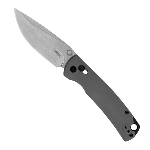Kershaw Pocket Knife Sequence, Gray Design, 3.32 Inch Stainless Steel Drop Point Blade, EDC with Manual Opening, Reversible Deep Carry Pocketclip, Everyday Carry Pocket Knife for Men and Women
