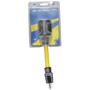 Arcon 9 in. ARC-14245 30 A Female - 15 A Male Pigtail Adapter, Pack of 1