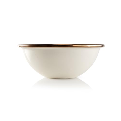 GSI Outdoors Mesa 5.75" Mixing Bowl 8114– Durable Enamel Steel Bowl for Outdoor & Indoor Use, Cream