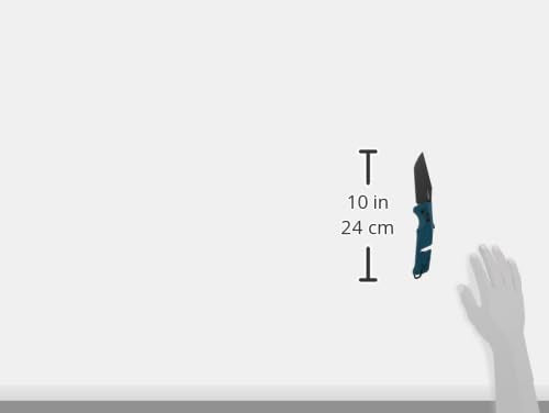 SOG Ambidextrous Trident at Professional Tanto Folding Knives | Heat-Treated CRYO D2 3.75" Stainless Steel Blade, Uniform Blue