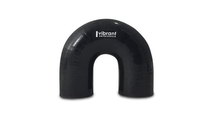 4 Ply Vibrant Reinforced Silicone Elbow Connector - 2in ID x 5.50in Leg 180 Deg Elbow (BLACK)