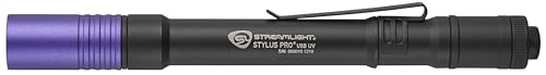 Streamlight Stylus Pro USB 66149 400nm UV Rechargeable Penlight with USB Cord and Nylon Holster, Black