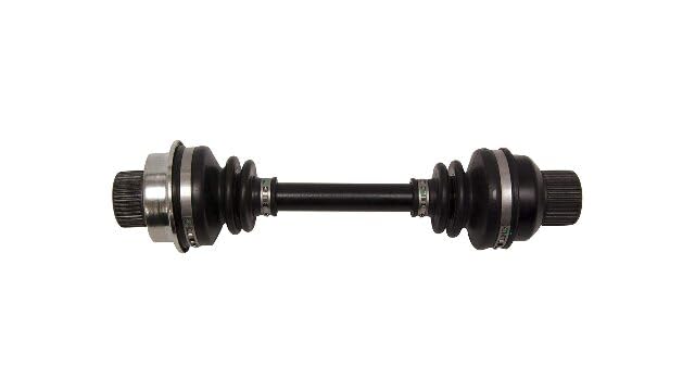 Front Rugged Propeller Shaft for (2003-08) Yamaha Grizzly 660, In Heat Treated Carbon Steel & Powder Coated Black Shafts for Extreme Durability, U-Joints with Greased Fittings OEM: 5KM-46173-10-00