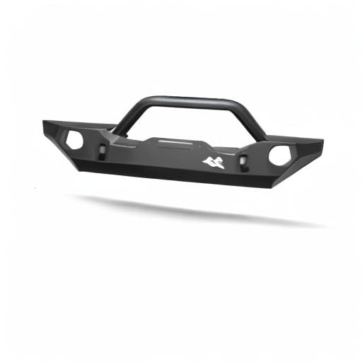 Front Rugged Ridge Rock Rage Bumper for Jeep Wrangler/Gladiator | Full-Width w/Angled Ends, Steel, Black | 11543.01 | Fits 2007-2025 Jeep Wrangler JK/JL; 2020-2025 Jeep Gladiator JT