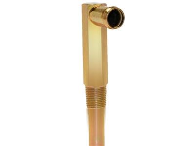 C8AZ-18599-A Scott Drake Heater Hose Elbow 390/428 - Gold Zinc Finish