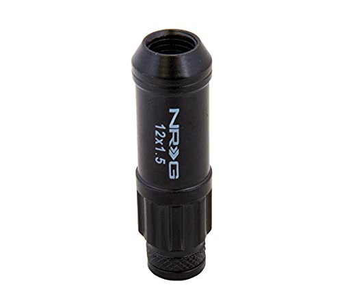 700 Series NRG M12 X 1.5 Steel Lug Nut w/Dust Cap Cover Set 21 Pc w/Locks & Lock Socket - Black