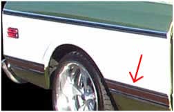 Brothers Trucks MFBL91R Bedside Molding - Right - Front Of Wheel - Longbed - Black