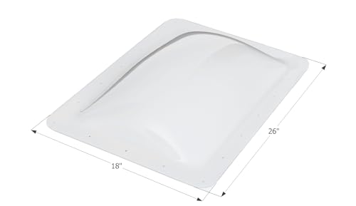SL1422W ICON RV Skylight - White, Fits 14"x22" openings, 16"x26" overall, Outer Dome Skylight Covering Replacement for RV, Camper, Motorhome, Food Truck, or Trailer, UV Protected & Impact Resistant