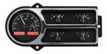 Ford Truck 1948-50 VHX System, Black Alloy Style Face, Red Display