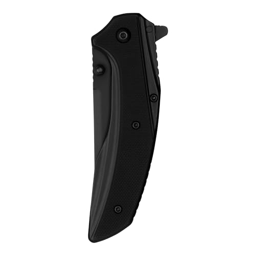 Outright Kershaw Pocket Knife, Black, 3 Inch Stainless Steel Trailing Point Partially Serrated Blade, EDC with Assisted Opening, Deep-Carry Pocketclip, Everyday Carry Pocket Knife for Men and Women